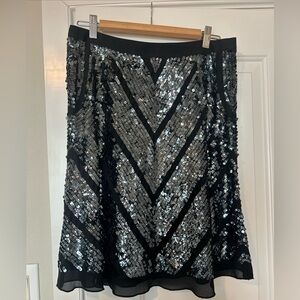 Club Monaco Black Sequin Skirt 6
